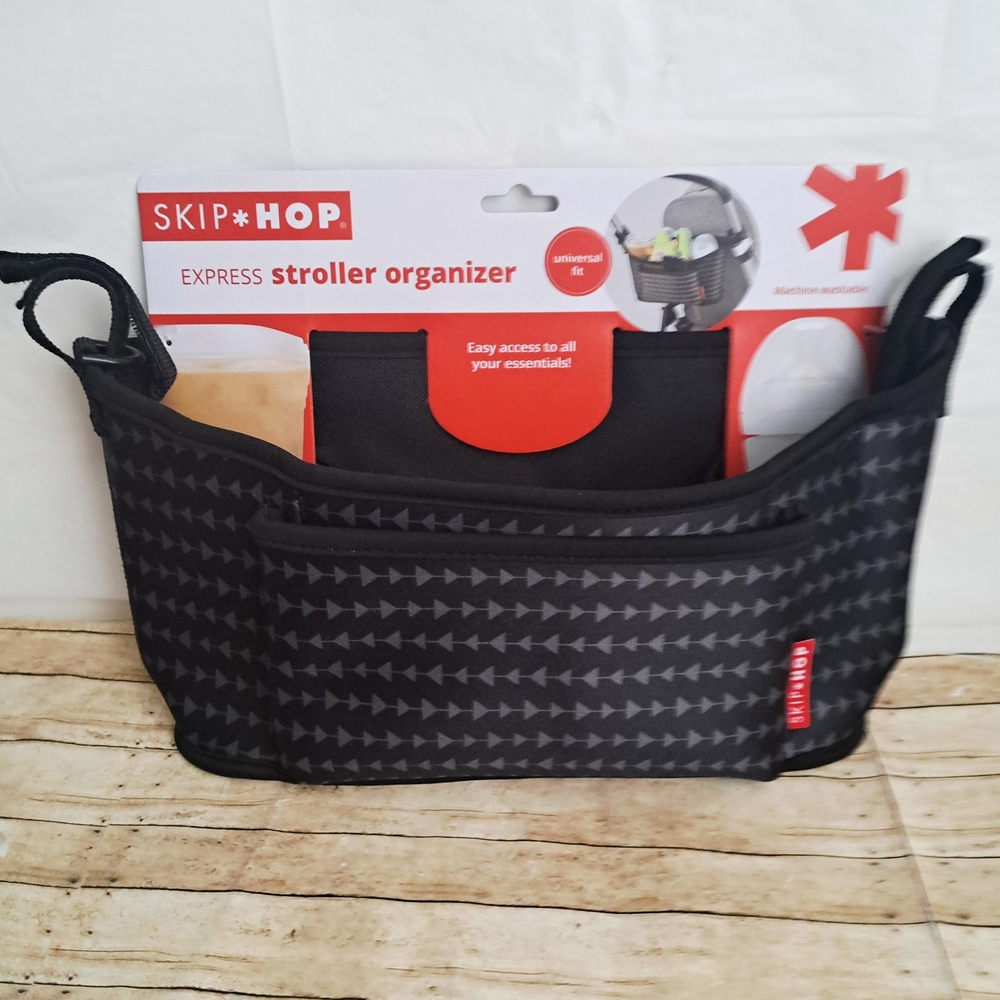 Skip Hop Express Black and Gray Stroller Organizer Back Gray